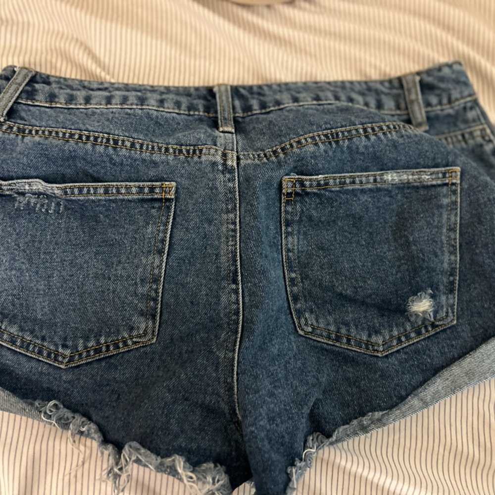 Women's Blue Distressed Jeans - Picture 3 of 3